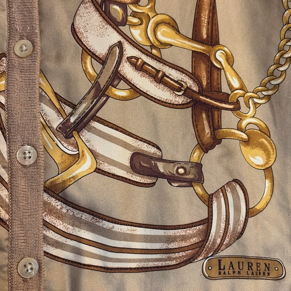 🐴Ralph Lauren Tan and Gold Cardigan🐴 - Picture 3 of 9